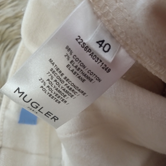 ⭐🆕MUGLER jeans ivory tan sheer panel mesh jeans - Picture 11 of 16